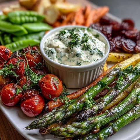Vibrant spring food board with radishes, peas, and herb dip arranged on a rustic wooden platter for a fresh appetizer.