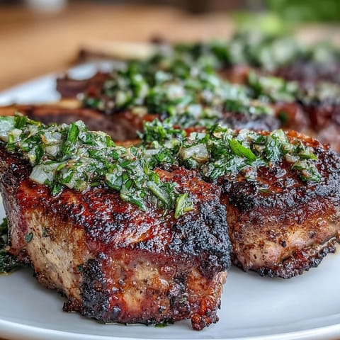 Grilled lamb chops with mint gremolata, juicy and tender, topped with a fresh, zesty herb blend.