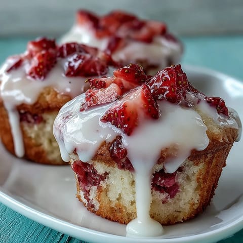 Strawberry Lemon Muffins Glaze