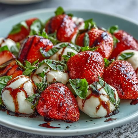 Fresh Strawberry Caprese Salad with Mozzarella: a vibrant summer dish.