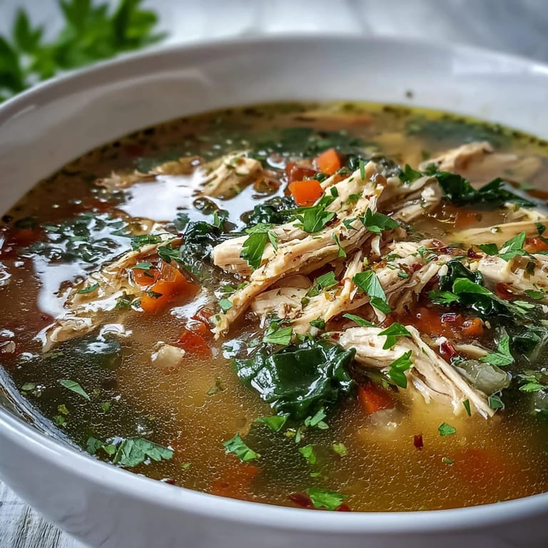 Hearty High Protein Lemon Turmeric Chicken Soup, a comforting bowl.