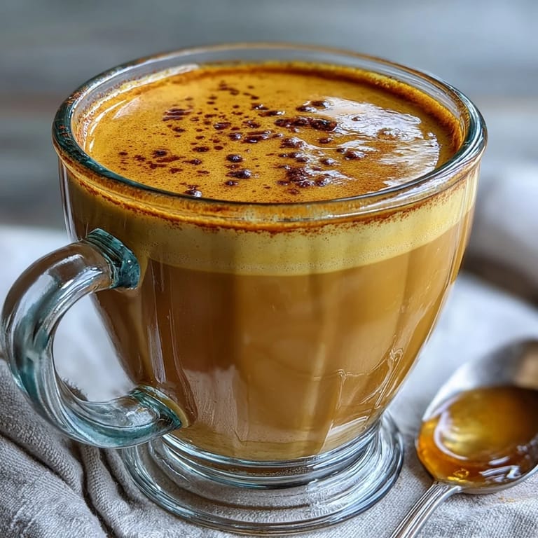 Creamy Turmeric Ginger Golden Milk, showcasing its golden hue, ready for sipping.