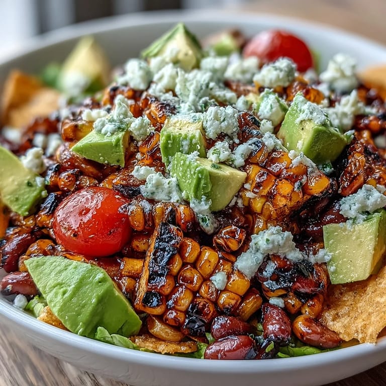 This delicious Grilled Corn and Black Bean Taco Salad is a healthy meal.
