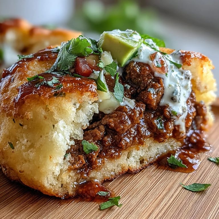 Enjoy gluten-free cloud bread tacos: a delicious combo of savory meat and fresh salsa.