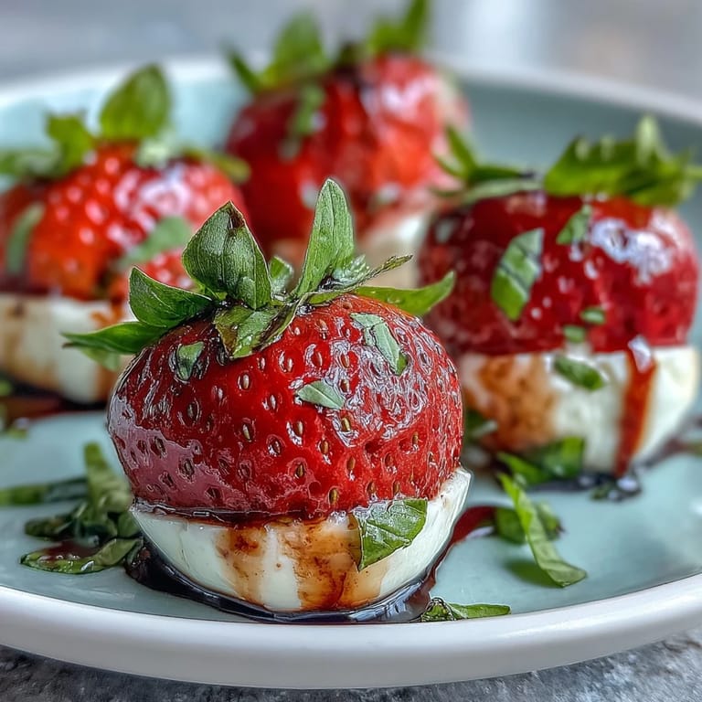 Easy Fresh Strawberry Caprese Salad, perfect grilled chicken accompaniment.
