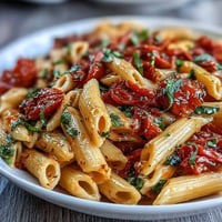 One-Pot Creamy Tomato Basil Pasta dish with vibrant basil, ready in minutes.
